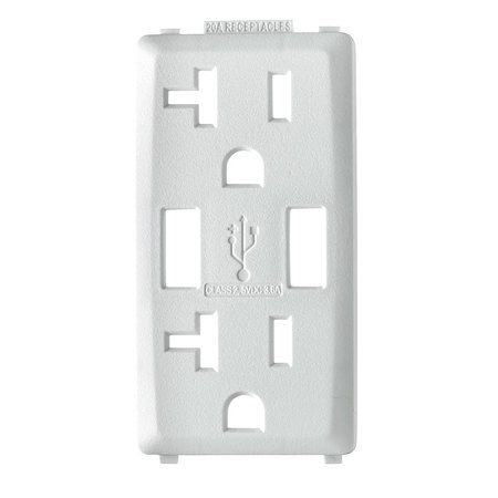 LEVITON COMBINATION DEVICE SWITCH WH/WH RENU USB CHARGER 20A REC FACEPLATE RKAA2-WW